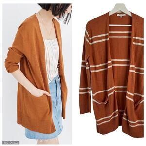 Madewell Size S Cardigan Sweater‎ Summer Ryder Lightweight Long Sleeve Striped